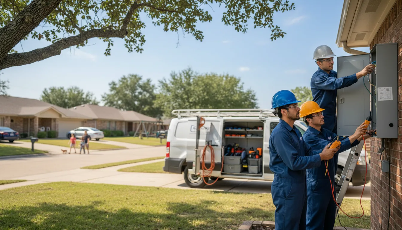 Certified electrician providing emergency electrical services in Fresno, TX